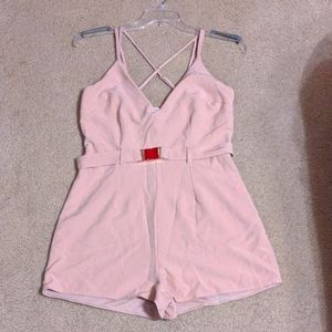 Pink spaghetti strap romper